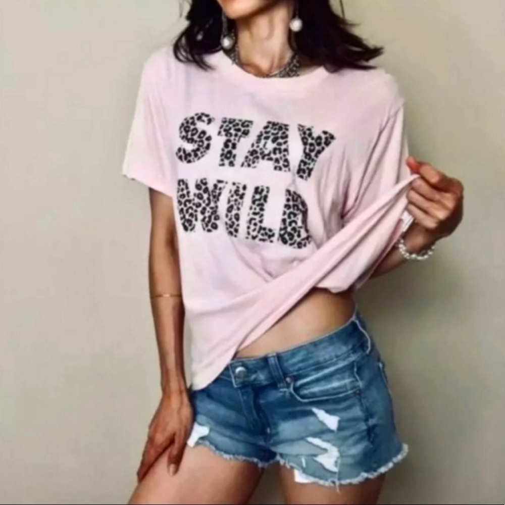 Wildfox Stay Wild Animal Print Graphic Tee